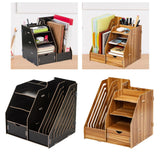 Maxbell Desk File Organizer Freestanding Document Rack for Tabletop Dorm Living Room Black