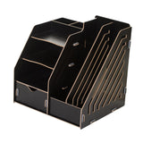 Maxbell Desk File Organizer Freestanding Document Rack for Tabletop Dorm Living Room Black
