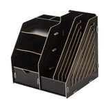 Maxbell Desk File Organizer Freestanding Document Rack for Tabletop Dorm Living Room Black