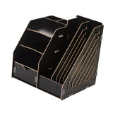 Maxbell Desk File Organizer Freestanding Document Rack for Tabletop Dorm Living Room Black