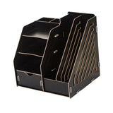 Maxbell Desk File Organizer Freestanding Document Rack for Tabletop Dorm Living Room Black