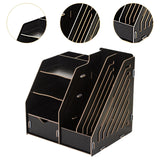 Maxbell Desk File Organizer Freestanding Document Rack for Tabletop Dorm Living Room Black