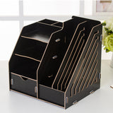 Maxbell Desk File Organizer Freestanding Document Rack for Tabletop Dorm Living Room Black
