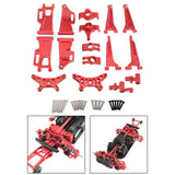 Maxbell 1/14 RC Cars Aluminum Spare Parts 8 Pieces Compact Accessory for 14209 14210 red