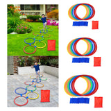 Maxbell 10 Pieces Hopscotch Rings Preschool Teaching Aid Sports Toys Playground Toys 28cm