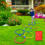 Maxbell 10 Pieces Hopscotch Rings Preschool Teaching Aid Sports Toys Playground Toys 28cm