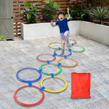 Maxbell 10 Pieces Hopscotch Rings Preschool Teaching Aid Sports Toys Playground Toys 38cm