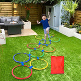Maxbell 10 Pieces Hopscotch Rings Preschool Teaching Aid Sports Toys Playground Toys 38cm