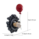 Maxbell Halloween Clown Wall Hanging Wall Frame Sculpture Creepy Clown Wall Ornament