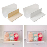 Maxbell Figure Display Case Transparent for Mini Toy Action Figures Anime Characters Beige