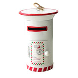 Maxbell Santa Mailbox Christmas Tree Ornament Keepsake for Party Yard Wreath Garland White