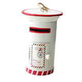 Maxbell Santa Mailbox Christmas Tree Ornament Keepsake for Party Yard Wreath Garland White