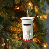Maxbell Santa Mailbox Christmas Tree Ornament Keepsake for Party Yard Wreath Garland White
