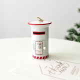 Maxbell Santa Mailbox Christmas Tree Ornament Keepsake for Party Yard Wreath Garland White