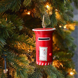 Maxbell Santa Mailbox Christmas Tree Ornament Keepsake for Party Yard Wreath Garland Red