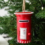 Maxbell Santa Mailbox Christmas Tree Ornament Keepsake for Party Yard Wreath Garland Red