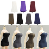 Maxbell 1:12 Tube Dress Sleeveless Dress for 6'' Female Action Figures Accessory white