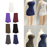 Maxbell 1:12 Tube Dress Sleeveless Dress for 6'' Female Action Figures Accessory white