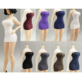 Maxbell 1:12 Tube Dress Sleeveless Dress for 6'' Female Action Figures Accessory white
