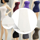 Maxbell 1:12 Tube Dress Sleeveless Dress for 6'' Female Action Figures Accessory white