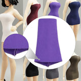 Maxbell 1:12 Tube Dress Sleeveless Dress for 6'' Female Action Figures Accessory light violet