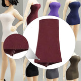 Maxbell 1:12 Tube Dress Sleeveless Dress for 6'' Female Action Figures Accessory dark red