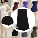 Maxbell 1:12 Tube Dress Sleeveless Dress for 6'' Female Action Figures Accessory black