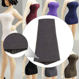 Maxbell 1:12 Tube Dress Sleeveless Dress for 6'' Female Action Figures Accessory gray
