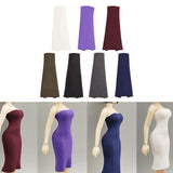 Maxbell 1/12 Bodycon Dress Mini Party Long Dress for 6'' Female Dolls Figure Costume White