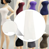 Maxbell 1/12 Bodycon Dress Mini Party Long Dress for 6'' Female Dolls Figure Costume White