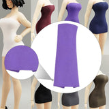 Maxbell 1/12 Bodycon Dress Mini Party Long Dress for 6'' Female Dolls Figure Costume light violet