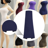 Maxbell 1/12 Bodycon Dress Mini Party Long Dress for 6'' Female Dolls Figure Costume dark blue