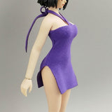 Maxbell 1/12 Tight Fit Dress Retro Sleeveless Dress for 6'' Female Action Figures violet