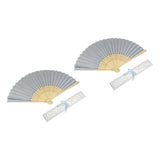 Maxbell 2x Chinese Folding Fan Decorative Creative Lightweight Solid Color Cloth Fan