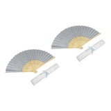 Maxbell 2x Chinese Folding Fan Decorative Creative Lightweight Solid Color Cloth Fan