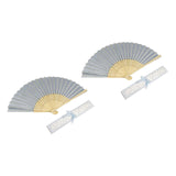 Maxbell 2x Chinese Folding Fan Decorative Creative Lightweight Solid Color Cloth Fan