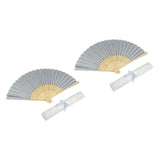 Maxbell 2x Chinese Folding Fan Decorative Creative Lightweight Solid Color Cloth Fan