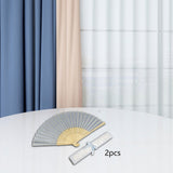 Maxbell 2x Chinese Folding Fan Decorative Creative Lightweight Solid Color Cloth Fan