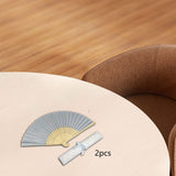 Maxbell 2x Chinese Folding Fan Decorative Creative Lightweight Solid Color Cloth Fan