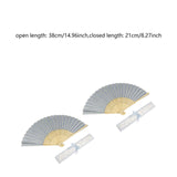 Maxbell 2x Chinese Folding Fan Decorative Creative Lightweight Solid Color Cloth Fan