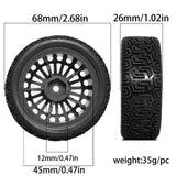 Maxbell 4 RC Wheel and Tire 12mm Hex DIY Accessory for 1/10 XV02