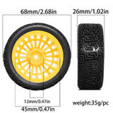 Maxbell 4 RC Wheel and Tire 12mm Hex DIY Accessory for 1/10 XV02