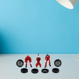 Maxbell 1/64 People Figures Miniature Diorama Figures for Micro Landscapes Dollhouse red