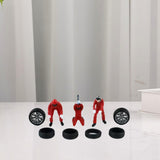 Maxbell 1/64 People Figures Miniature Diorama Figures for Micro Landscapes Dollhouse red