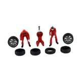 Maxbell 1/64 People Figures Miniature Diorama Figures for Micro Landscapes Dollhouse red