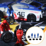 Maxbell 1/64 People Figures Miniature Diorama Figures for Micro Landscapes Dollhouse blue