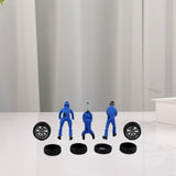 Maxbell 1/64 People Figures Miniature Diorama Figures for Micro Landscapes Dollhouse blue