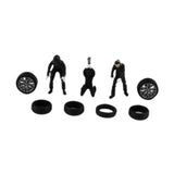 Maxbell 1/64 People Figures Miniature Diorama Figures for Micro Landscapes Dollhouse black