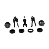 Maxbell 1/64 People Figures Miniature Diorama Figures for Micro Landscapes Dollhouse black