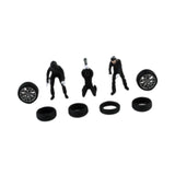 Maxbell 1/64 People Figures Miniature Diorama Figures for Micro Landscapes Dollhouse black